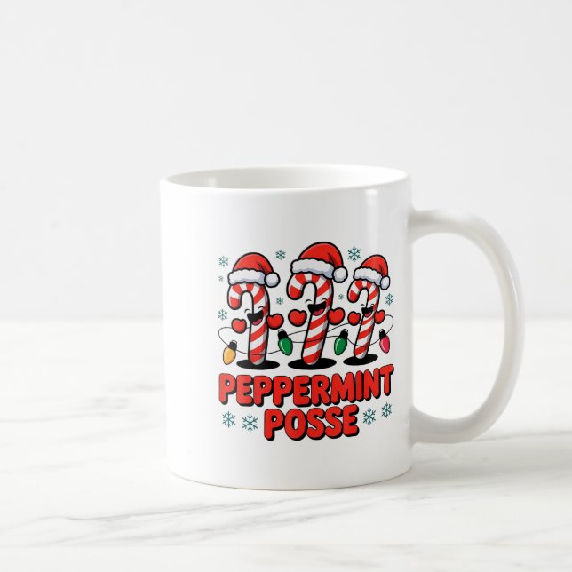 Taza De Café Dulce De Menta Caramelo De Caña Divertida Navidad  (Derecha)