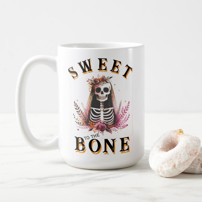Taza De Café Dulce de novia de Halloween al óseo (Con donut)