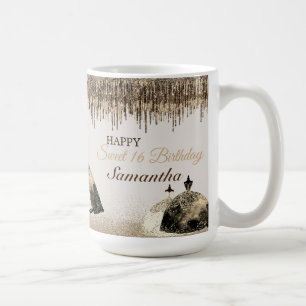 Taza De Café Dulce de oro de moda Ball Gown 16 golosinas de cum