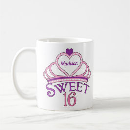 Taza De Café Dulce dulce dieciséis cumpleaños Chica Rosa 16 Mon