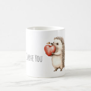 Taza De Café Dulce Erizo Amor Corazón