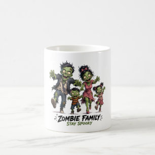 Taza De Café Dulce Familia Zombie Mantén Espeluznante
