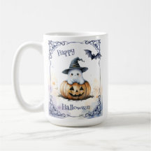 Dulce Fantasma de Halloween en Acuarela en una Cal