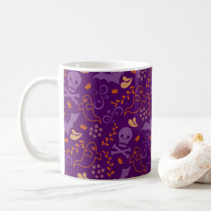 Taza De Café Dulce Fantasma Espeluznante y Calavera de Hallowee
