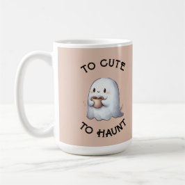 Taza De Café Dulce Fantasma Kawaii que Sostiene Café Acuarela 