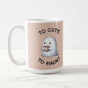 Taza De Café Dulce Fantasma Kawaii que Sostiene Café Acuarela 