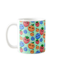 Dulce Fruta Verde Naranja Azul Kawaii