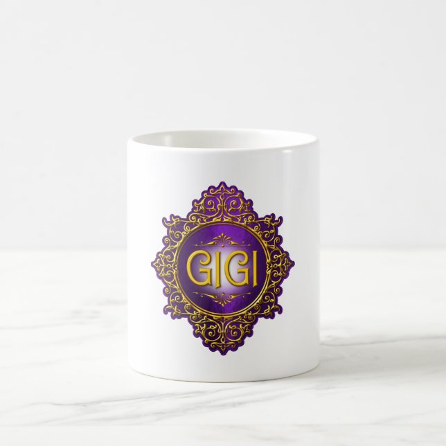 Taza De Café Dulce GIGI Royal Purple & Gold (Centro)