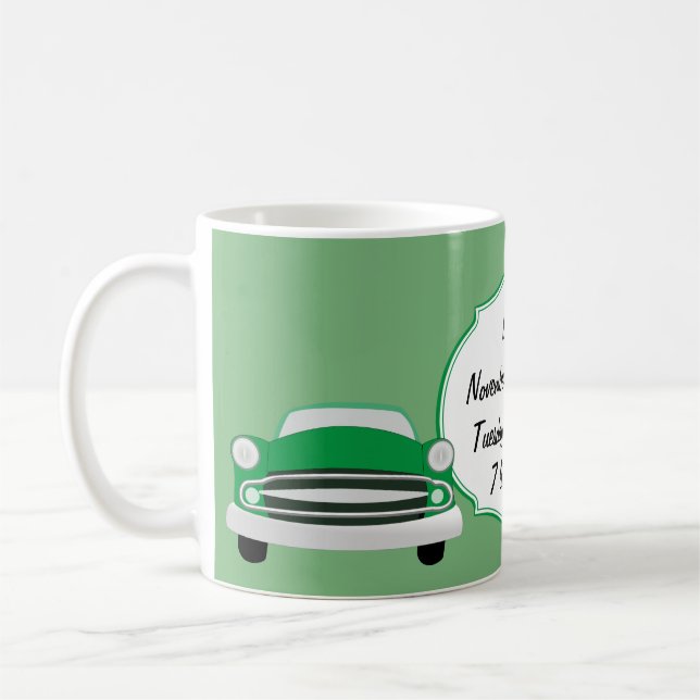 Taza De Café Dulce Green Retro Car Baby Shower Regalos (Izquierda)
