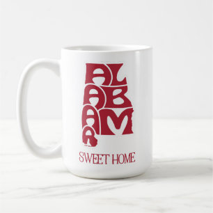 Taza De Café Dulce hogar Alabama Carmesí