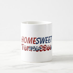 Taza De Café Dulce hogar Corazones de tipografía con bandera d