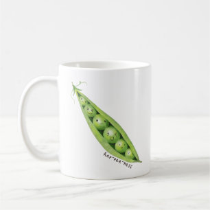 Taza De Café Dulce Ilustracion de guisantes dulces