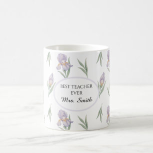Taza De Café Dulce Iris Acuarela Cottagecore Profesora