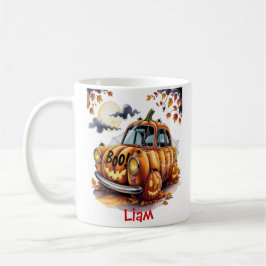Taza De Café Dulce Jack O Linterna de Halloween Calabaza Coche
