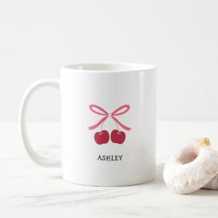 Taza de café Dulce lazo de cereza Ilustración l