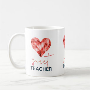 Taza De Café Dulce maestro con corazón de diamante rojo