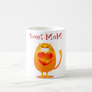 Taza De Café Dulce mamá, gato gracioso enamorado