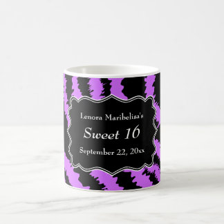 Taza De Café Dulce modelo negro y púrpura de 16 de la cebra