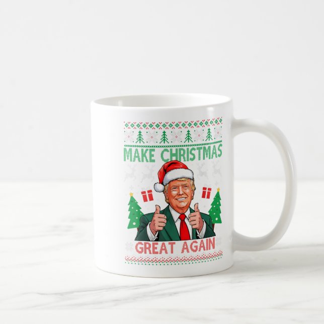 Taza De Café Dulce navideño fea de Trump hace grande a los Navi (Derecha)