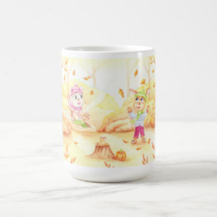Taza De Café Dulce paseo otoñal por el bosque