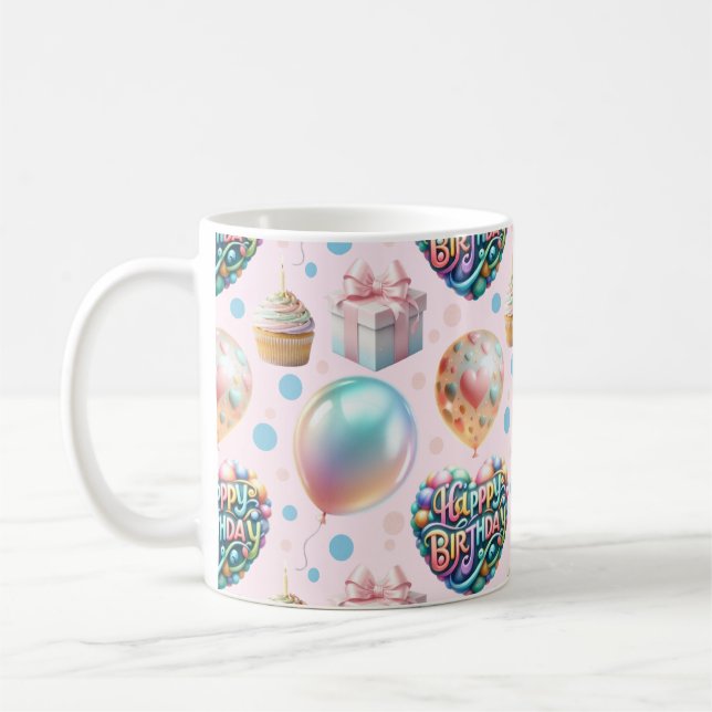 Taza De Café Dulce patrón de cumpleaños pastel (Izquierda)