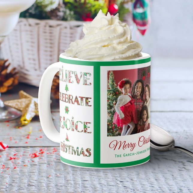 Taza De Café Dulce Patrón Navideño Rojo Verde (Subido por el creador)