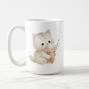 Taza De Café Dulce pavimentalmente felino feliz con cono de hel