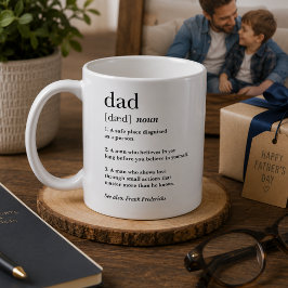 Taza De Café Dulce Pensativo Papá Definición Regalo del Día del