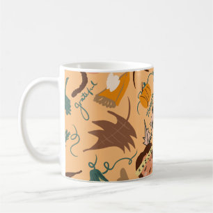 Taza De Café Dulce peregrino de Acción de Gracias vegetación de