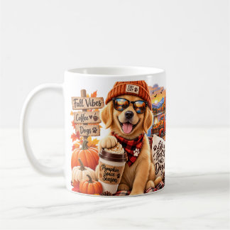 Taza De Café Dulce Retriever Dorado de Otoño Especias de Calaba