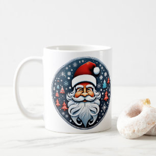 Taza De Café Dulce Santa de Navidad con Árboles Festivos 