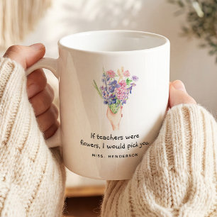 Taza De Café Dulce Sentimental Floral Agradecimiento a los Maes