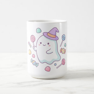 Taza De Café Dulce sombrero de bruja fantasma pastel Kawaii Hal
