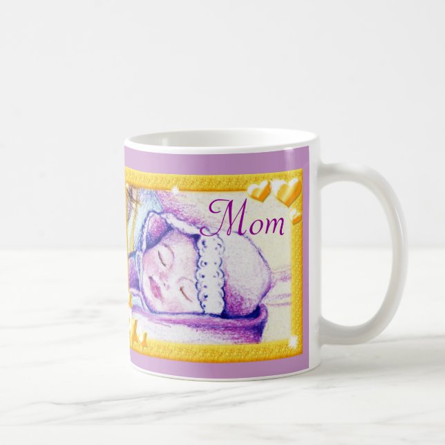 Taza De Café Dulce Sueños Bebé Mamá Café Mug (Derecha)