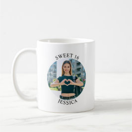 Taza De Café Dulces 16 Cumpleaños Modernos Minimalistas Foto Ci