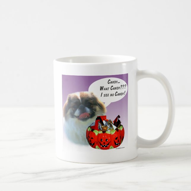 Taza De Café Dulces de Halloween de Pekingese (Derecha)
