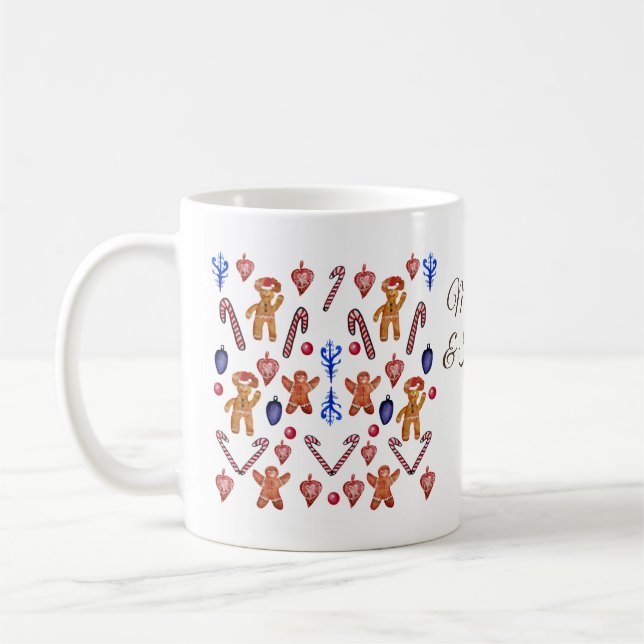 Taza De Café Dulces feriados de personalizado (Izquierda)