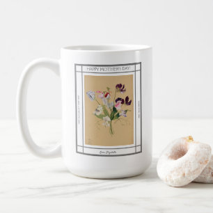 Taza De Café Dulces flores de guisantes invitan el día de la ma