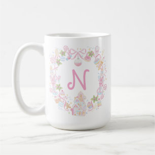 Taza De Café Dulces Golosinas Navideñas Cresta Monograma Pastel