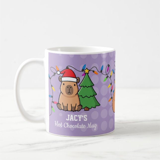 Taza De Café Dulces Niños Capybara Navidad (Izquierda)