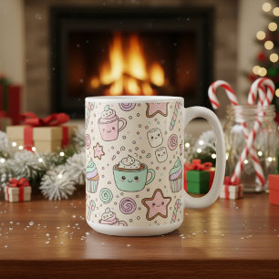 Taza De Café Dulces regalos de Navidad Kawaii pastel