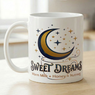 Taza De Café Dulces Sueños Leche Caliente Bajo la Luna Rutina N