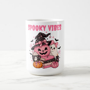 Taza De Café Dulces Vibraciones Espeluznantes Bruja Calabaza Fa