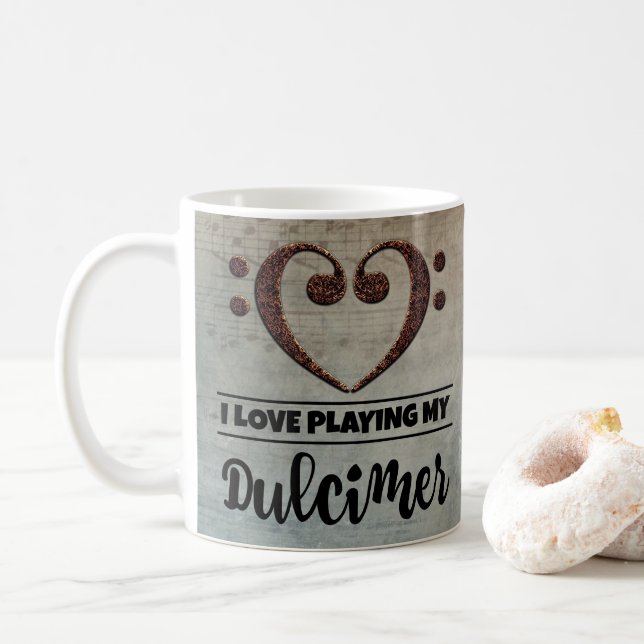 Taza De Café Dulcimer de la música de la hoja de cosecha de vin (Con donut)