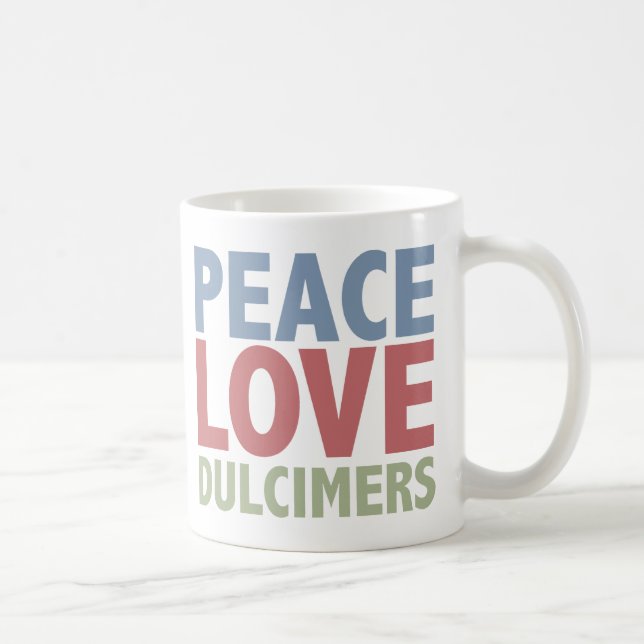Taza De Café Dulcimers del amor de la paz (Derecha)