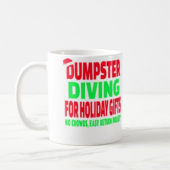 Taza De Café Dumpster Diving Christmas Santa Hat (Izquierda)