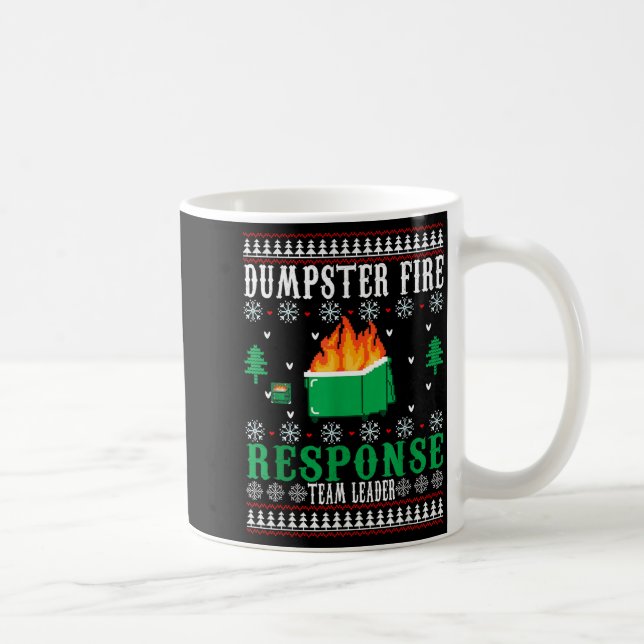 Taza De Café Dumpster Fire Resnse Team Leader Christmas Ugly Sw (Derecha)