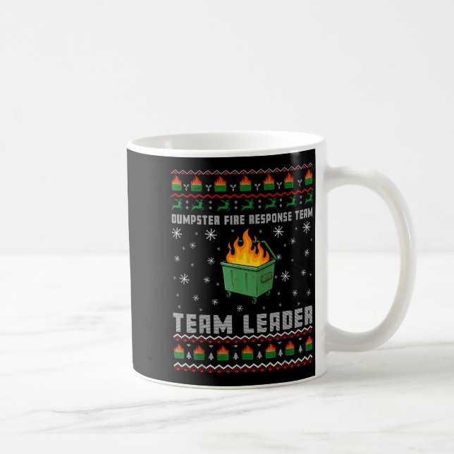 Taza De Café Dumpster Fire Resnse Team Ugly Christmas Sweaters  (Derecha)