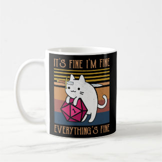 Taza De Café Dungeon Crawler Dragon Master Cat Estoy bien