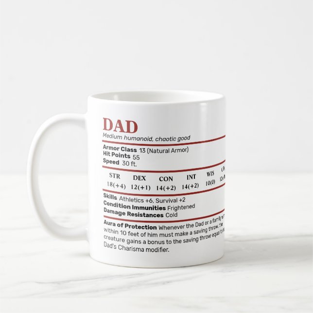 Taza De Café Dungeons and Dragons Dad StBlock Mug (Izquierda)